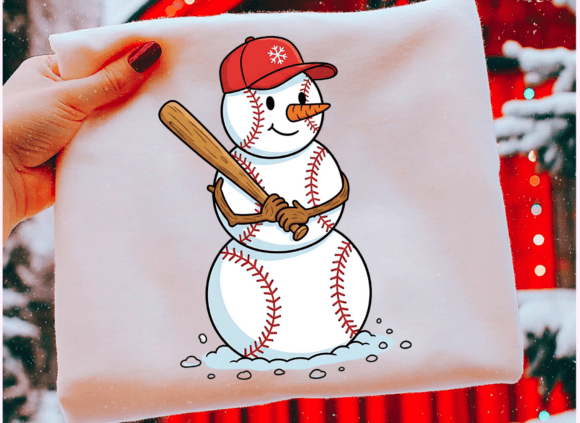 Baseball Funny Snowman Illustrations: A Festive Graphic Design Asset for Content Creators