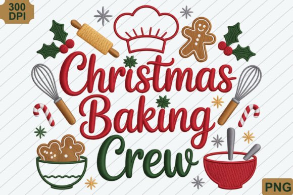 Christmas Baking Crew PNG Illustrations for Small Business Branding