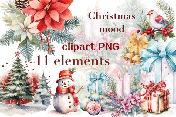 Christmas Mood Clip Art: A Versatile Illustration for Marketing Magic