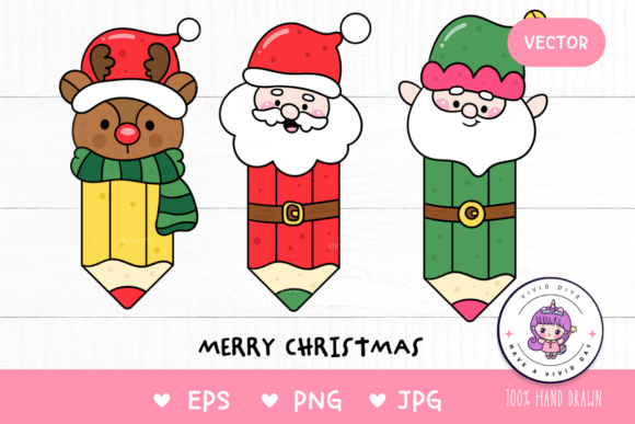 Christmas Pencil Reindeer Santa and Elf Embroidery Design Review