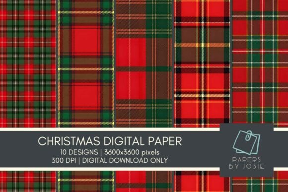 Christmas Plaid Pattern Digital Paper Illustrations Review