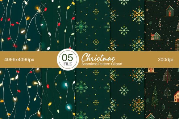 Christmas Seamless Pattern Bundle PNG: A Versatile Illustration for Digital Sellers