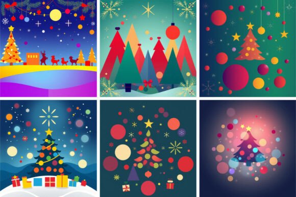 Christmas Stylized Tree Illustration for Brand Identity and Packaging
