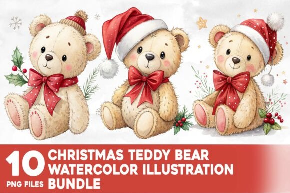 Christmas Teddy Bear Watercolor Bundle Review