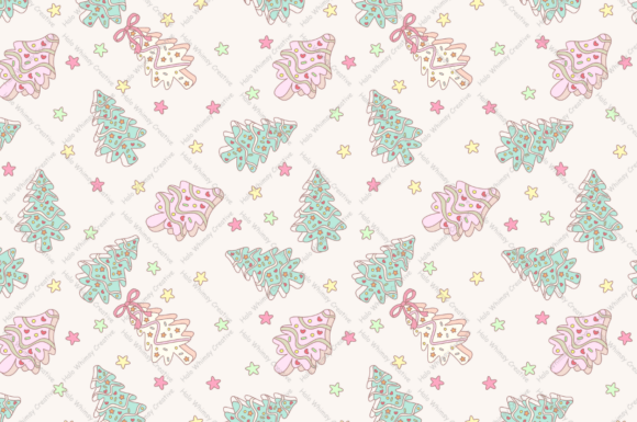Christmas Tree with Bows Cake Pattern: Illustrations for Branding