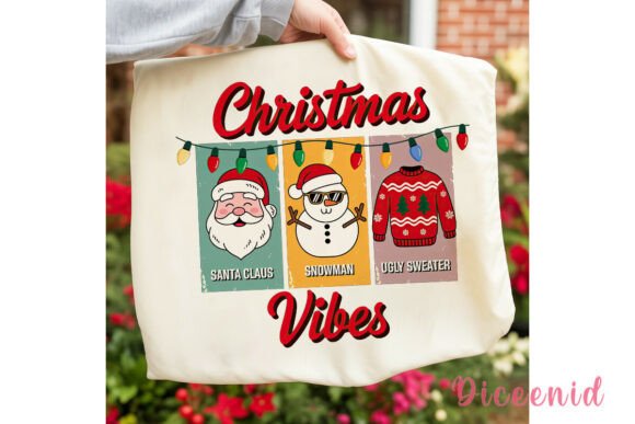 Christmas Vibes Panels PNG Clipart: Festive Illustrations for Crafters
