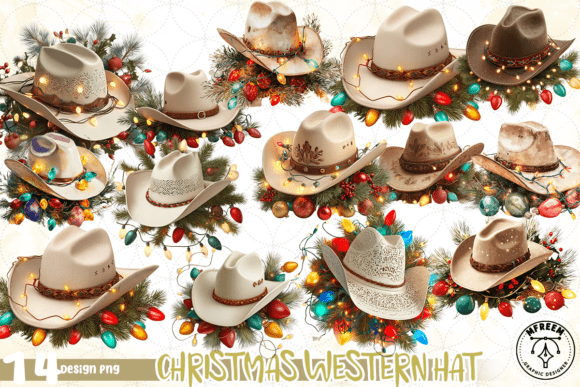 Christmas Western Hat Clipart PNG for Seasonal Design Projects