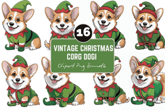 Corgi Dog Christmas Clipart PNG: A Festive Illustration for Handmade Creations