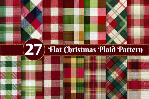 Flat Christmas Plaid Pattern Review for Illustrations