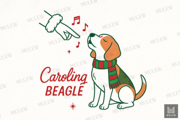 Funny Christmas Beagle Dog Sublimation: Illustrations for Branding