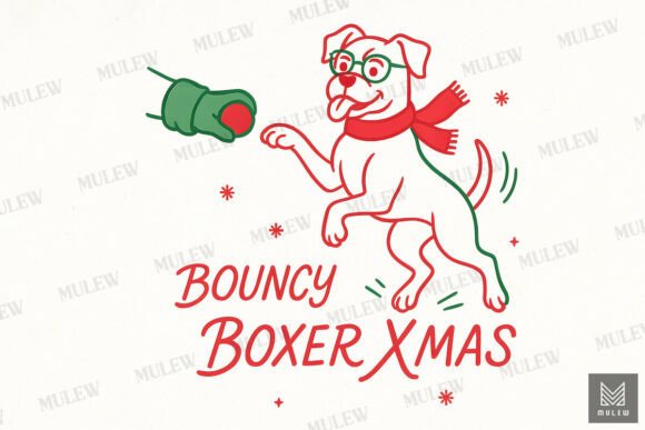 Funny Christmas Boxer Dog Sublimation in Illustrations