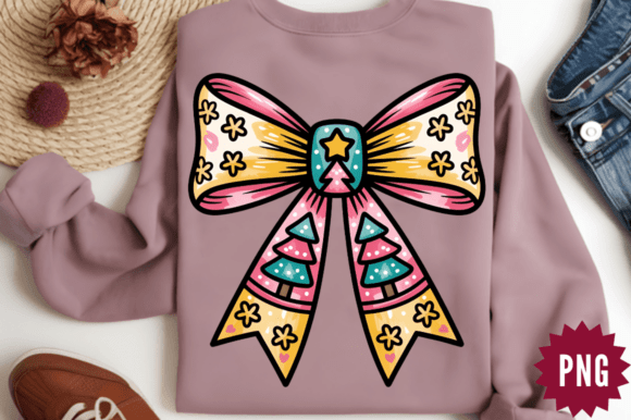 Glitter Coquette Christmas Tree Bow PNG: A Sparkling Graphic Design Asset for Content Creators