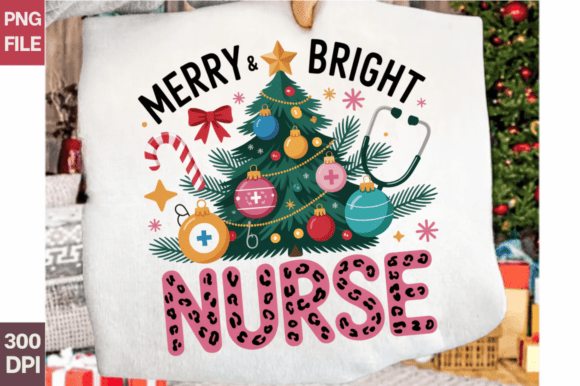 Merry Bright Nurse Christmas PNG: A Thoughtful Embroidery Design for Seasonal Projects