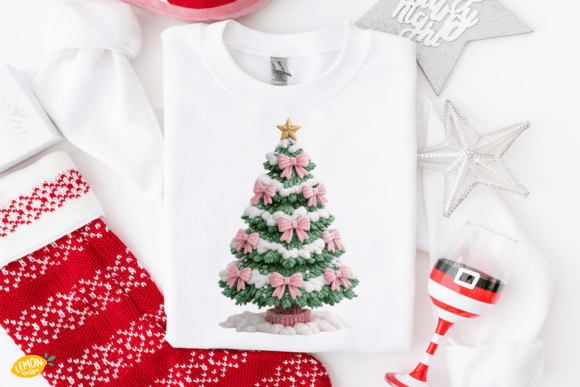 Pink Christmas Tree Crochet Yarn PNG: A Festive Graphic Design Asset for Crafters