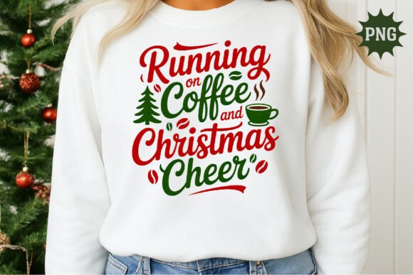 Running on Coffee and Christmas Cheer Illustrations for Digital Sellers