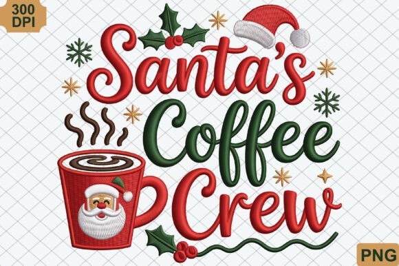 Santa’s Coffee Crew, Christmas PNG: A Festive Graphic Design Asset for Crafters