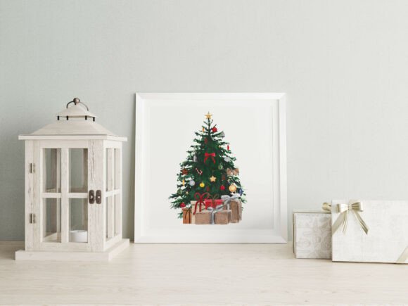 Watercolor Christmas Tree with Gifts: A Versatile Illustration for Seasonal Design